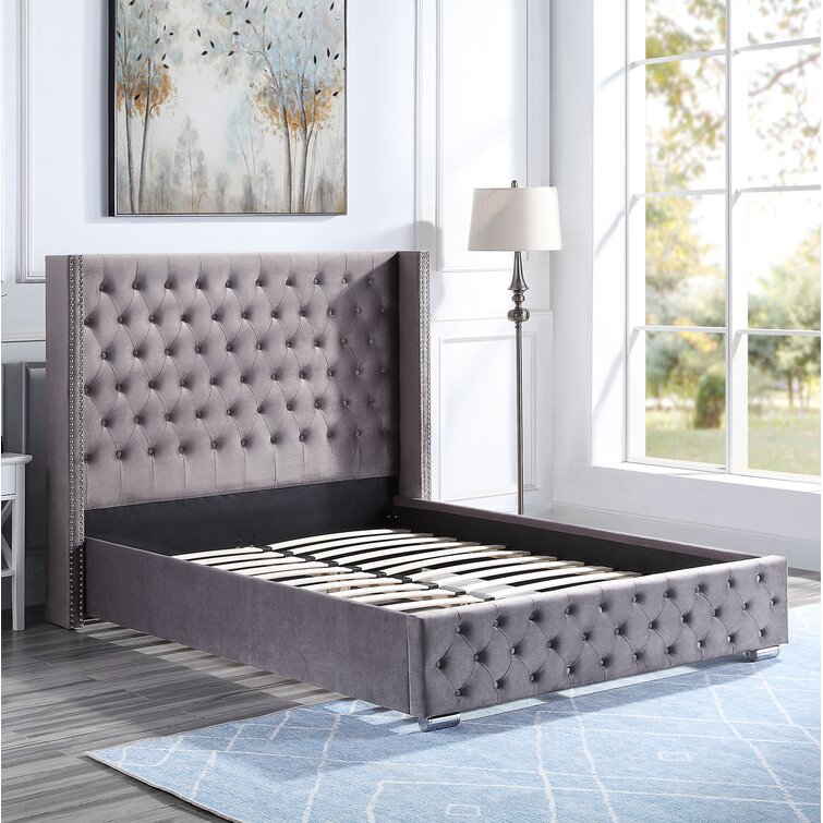 Wayfair tufted on sale upholstered bed